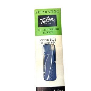 Vintage Talon Zipper Separating Lightweight Jackets 12 inch Copen Blue NOS